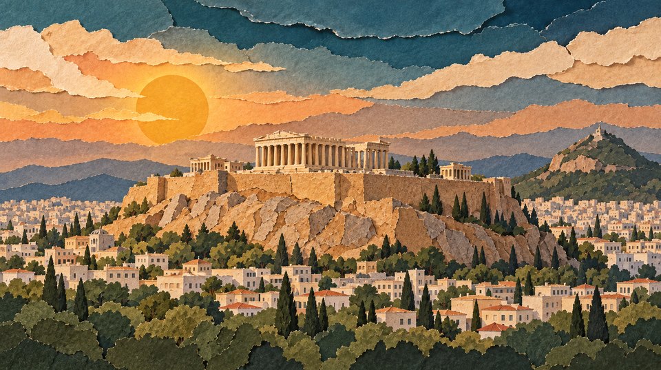 Athens, the Acropolis at golden hour