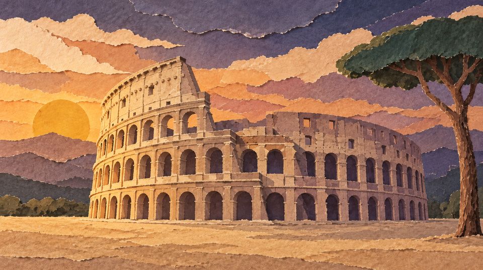 Rome, the Colosseum at dusk