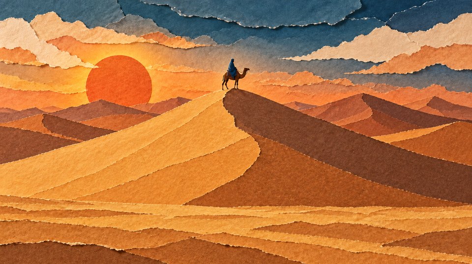 Sahara, the Erg Chebbi dunes at sunset