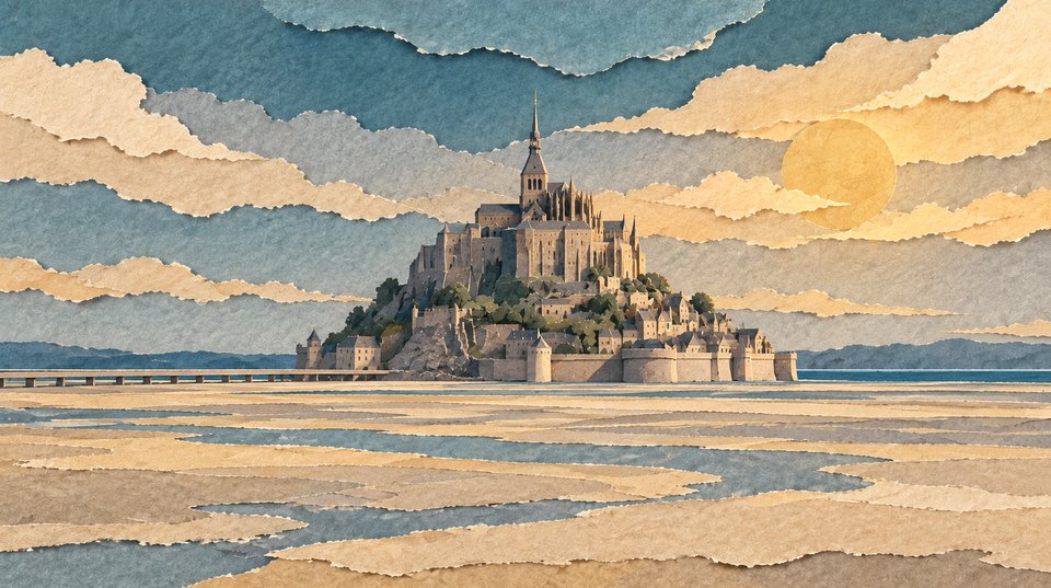 Mont Saint-Michel at low tide