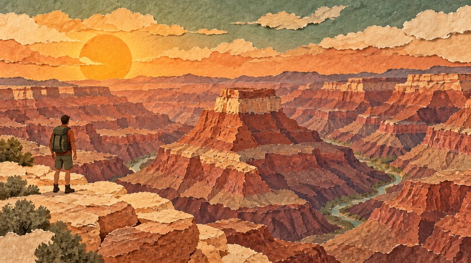 The Grand Canyon at sunset