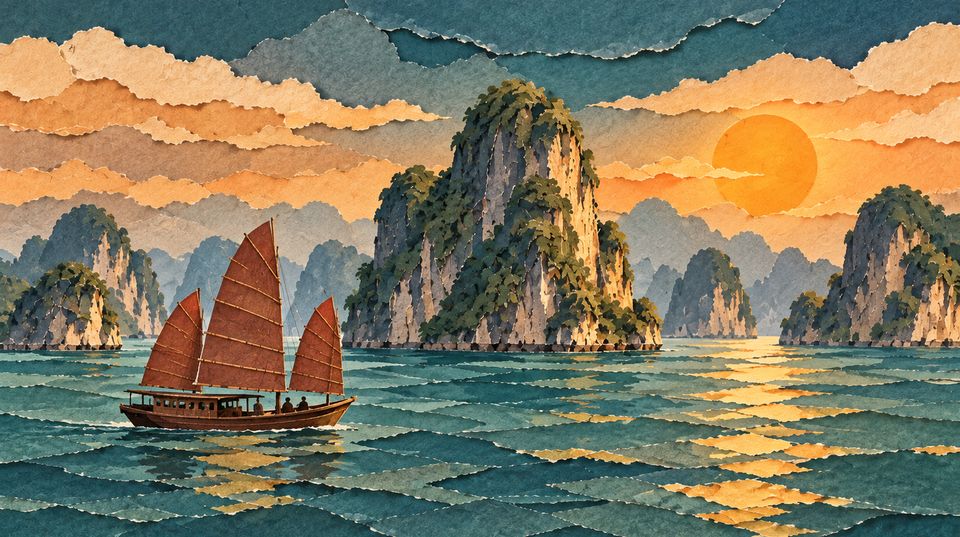 Ha Long Bay at sunrise