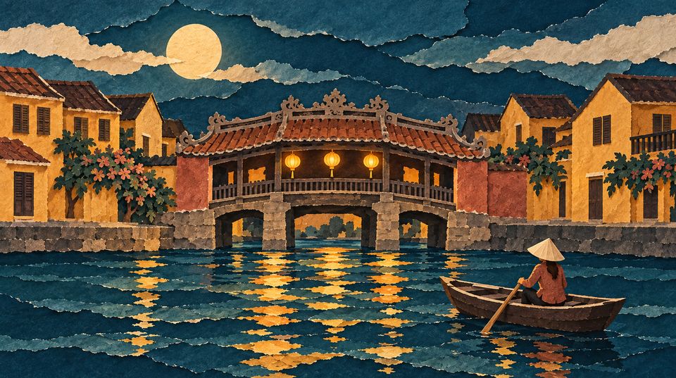 Hoi An, the Japanese Covered Bridge at night